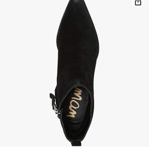Size 6 Black Suede Pointed Toe Ankle Boots (Sam Edelman Wendall)